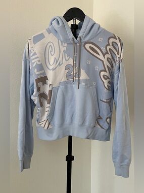 Jordan Cropped Hoodie 💙 Baby Blue Oversized Sweatshirt | Streetwear